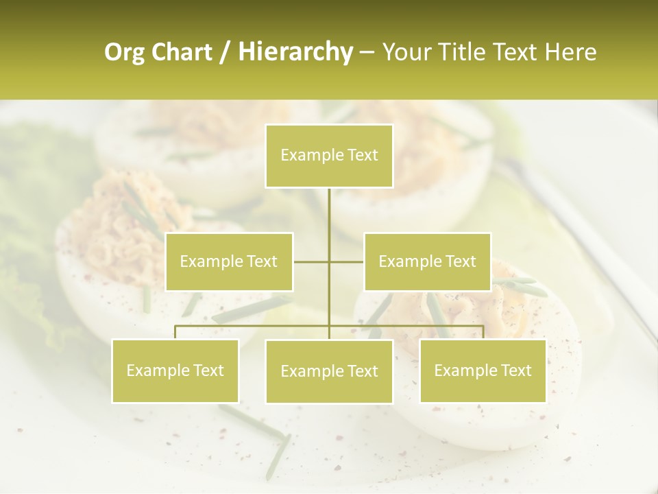 A White Plate Topped With Deviled Eggs Covered In Cheese PowerPoint Template