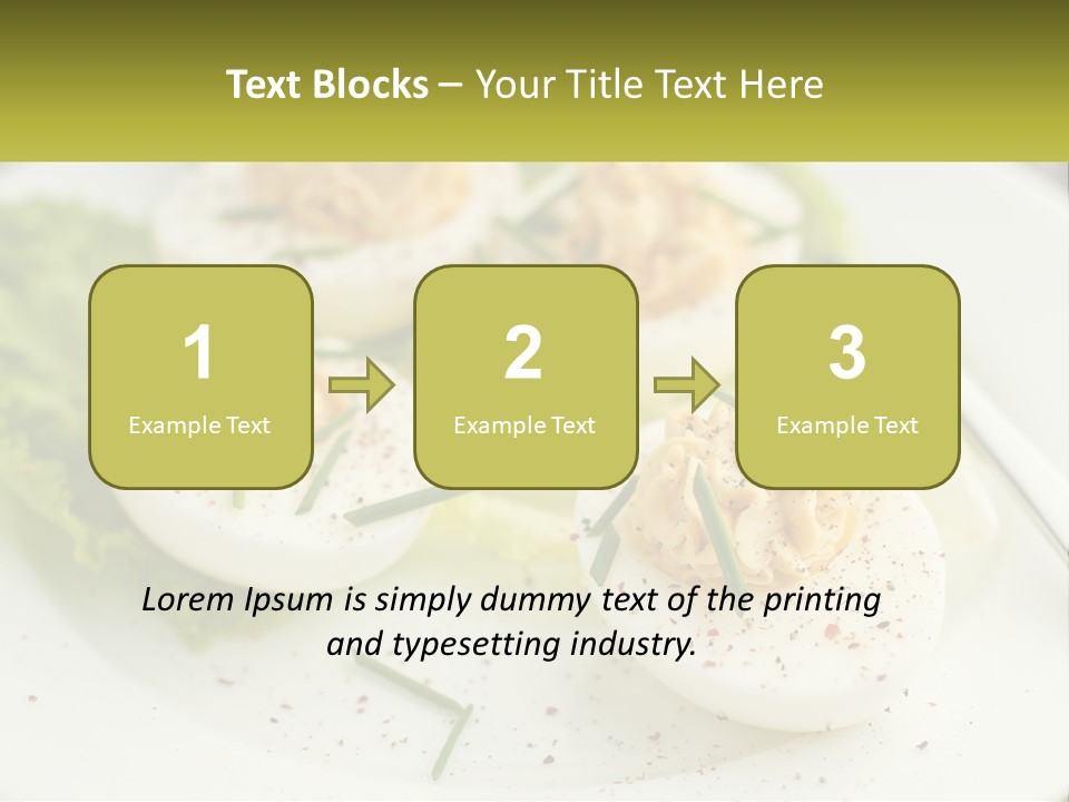 A White Plate Topped With Deviled Eggs Covered In Cheese PowerPoint Template