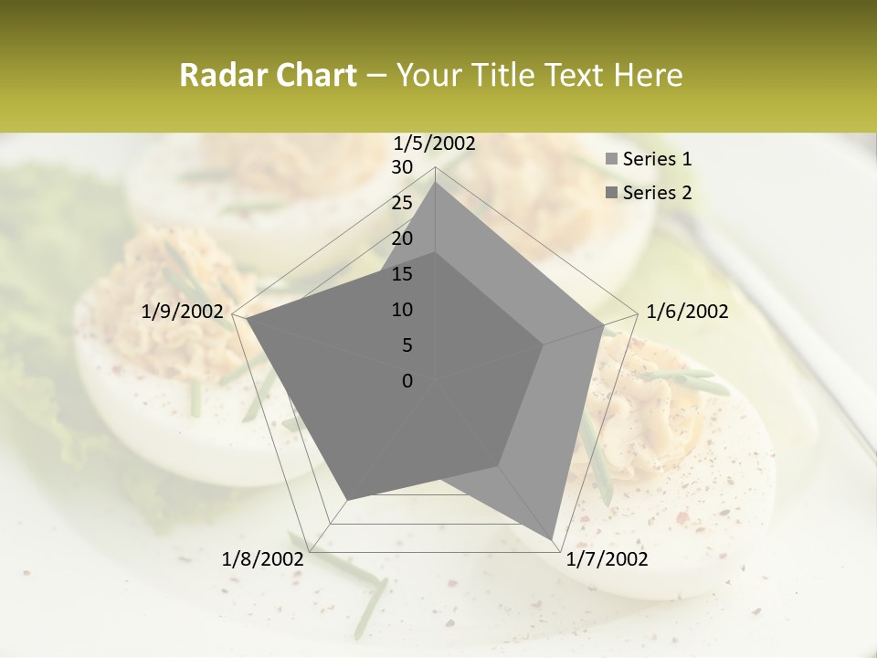 A White Plate Topped With Deviled Eggs Covered In Cheese PowerPoint Template