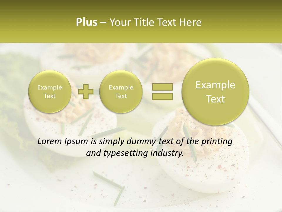 A White Plate Topped With Deviled Eggs Covered In Cheese PowerPoint Template