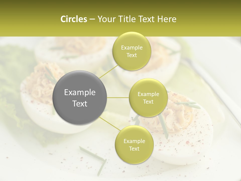 A White Plate Topped With Deviled Eggs Covered In Cheese PowerPoint Template