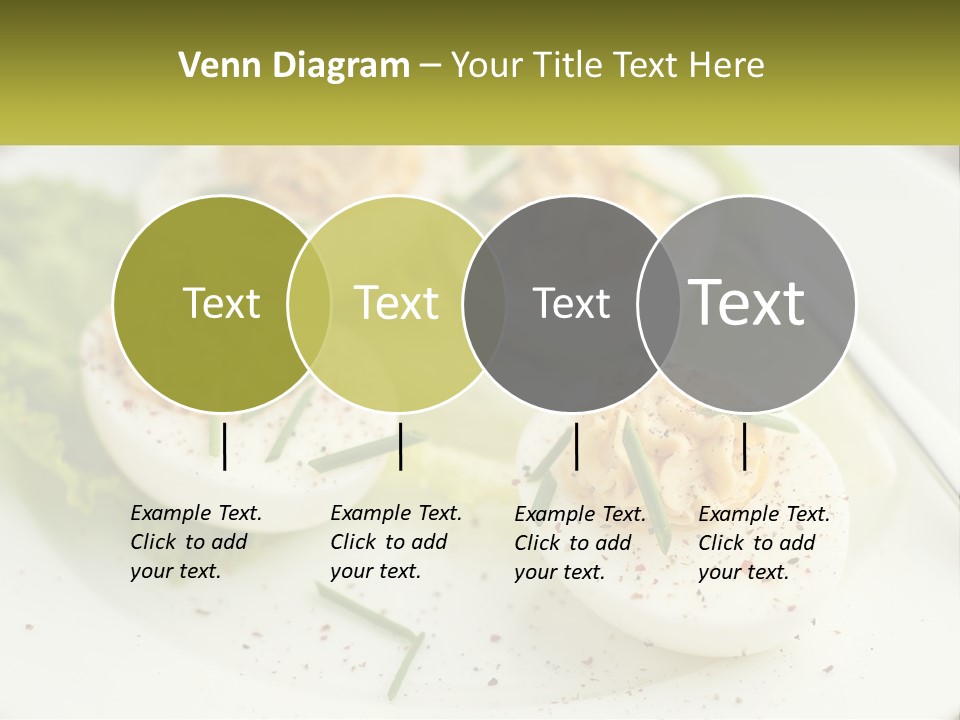 A White Plate Topped With Deviled Eggs Covered In Cheese PowerPoint Template