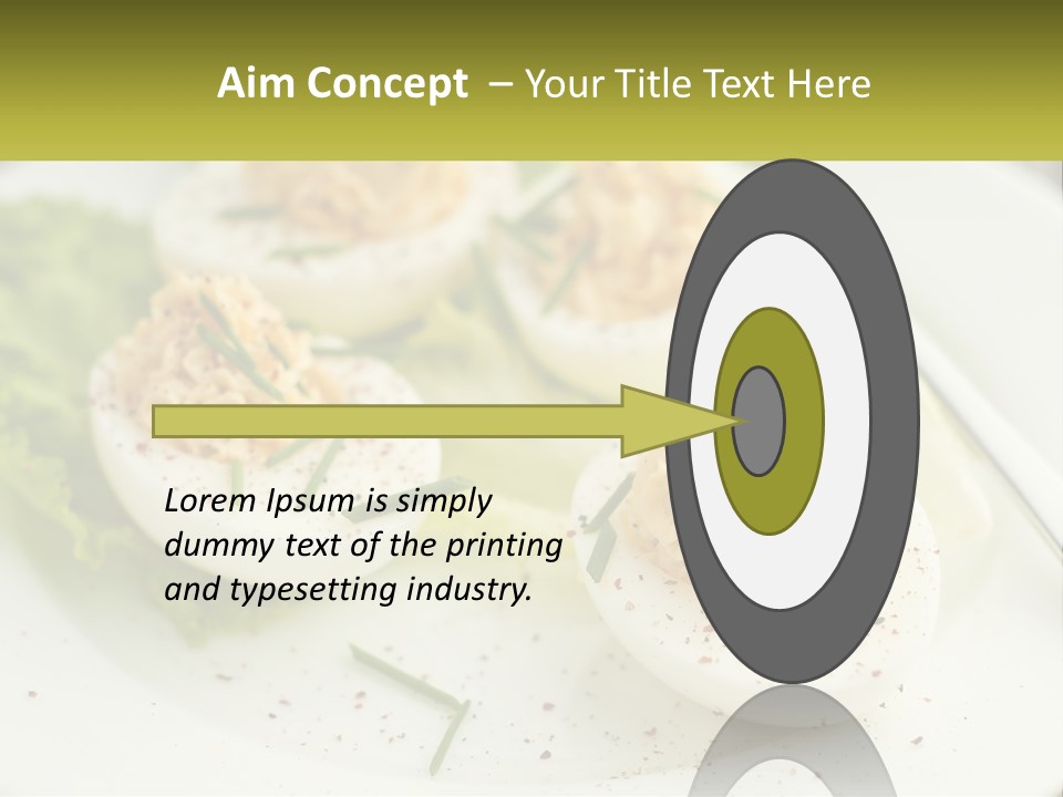 A White Plate Topped With Deviled Eggs Covered In Cheese PowerPoint Template