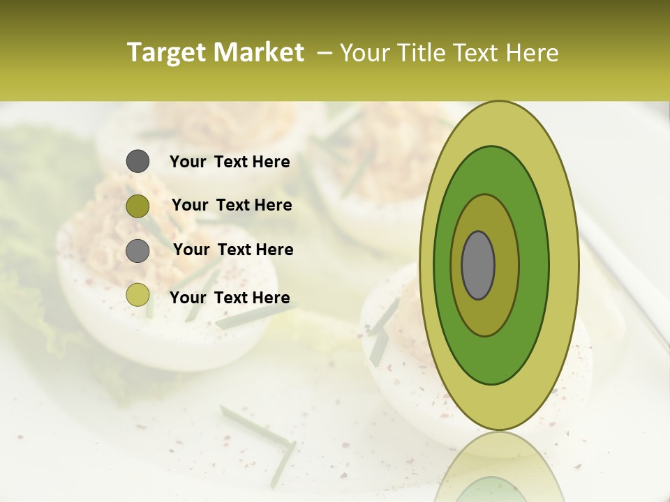 A White Plate Topped With Deviled Eggs Covered In Cheese PowerPoint Template