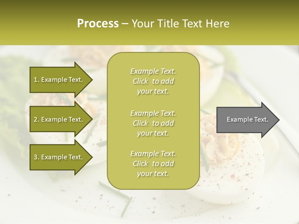 A White Plate Topped With Deviled Eggs Covered In Cheese PowerPoint Template