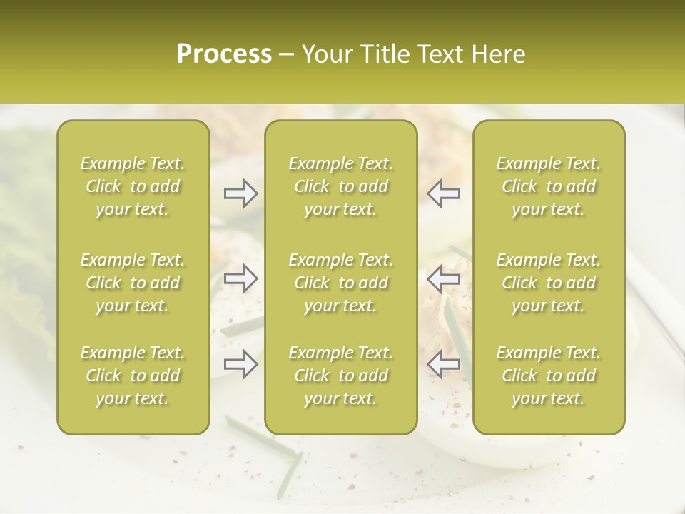 A White Plate Topped With Deviled Eggs Covered In Cheese PowerPoint Template