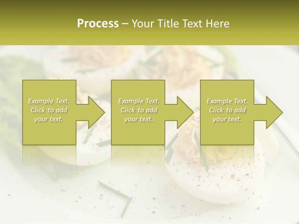 A White Plate Topped With Deviled Eggs Covered In Cheese PowerPoint Template