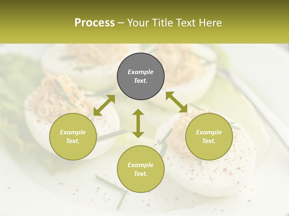 A White Plate Topped With Deviled Eggs Covered In Cheese PowerPoint Template