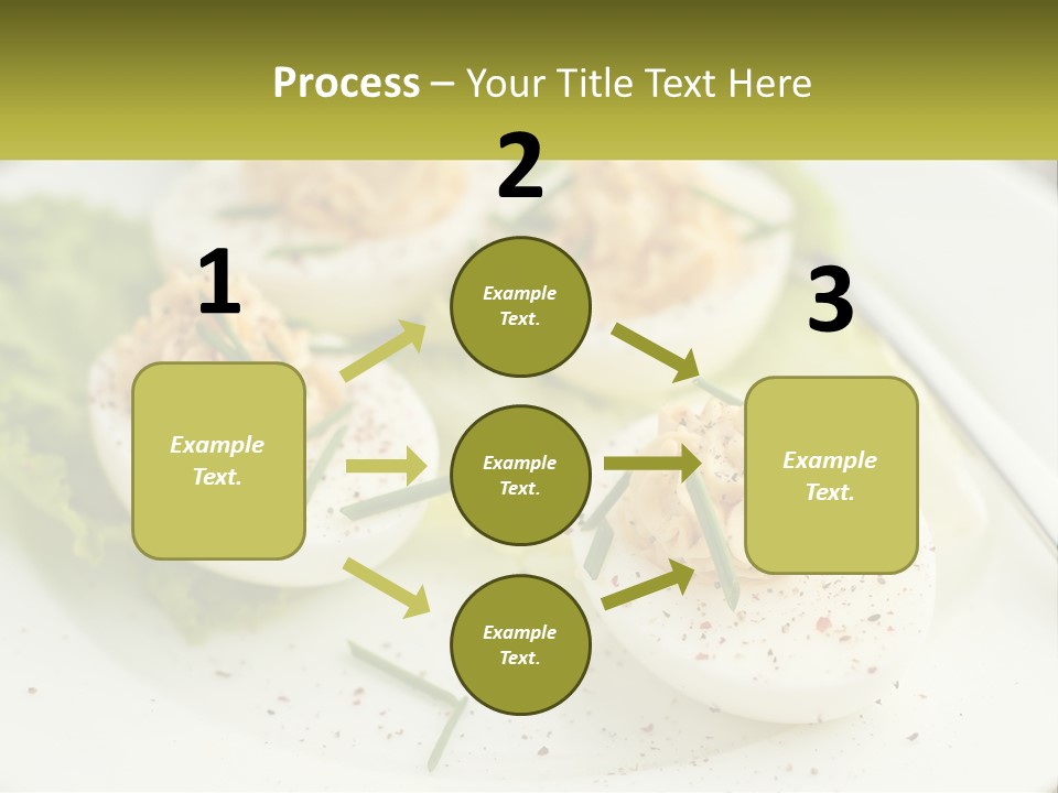 A White Plate Topped With Deviled Eggs Covered In Cheese PowerPoint Template
