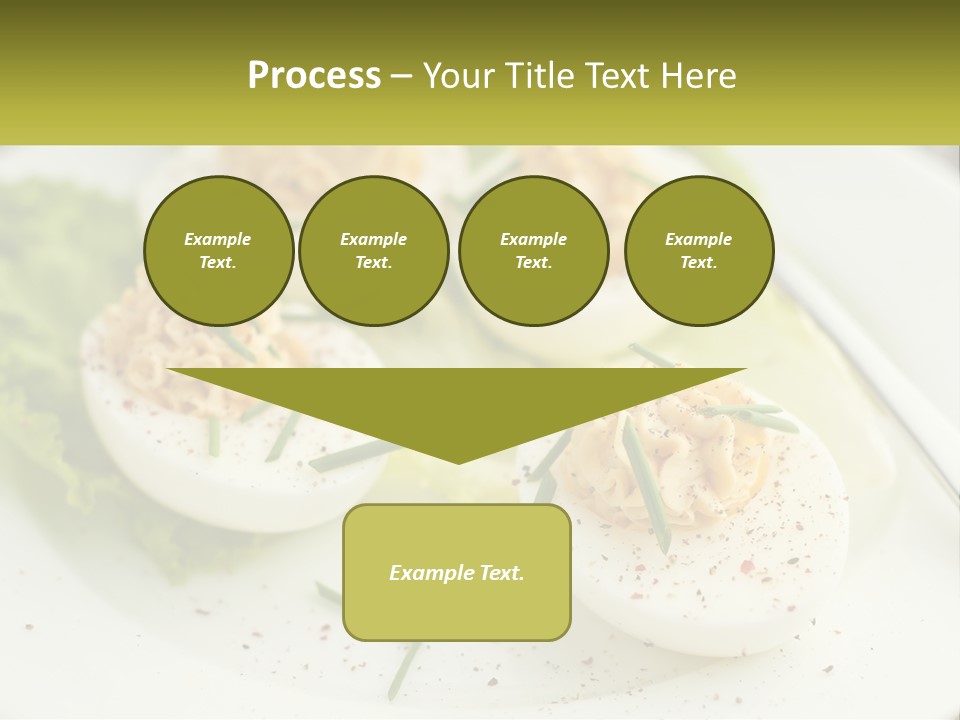 A White Plate Topped With Deviled Eggs Covered In Cheese PowerPoint Template