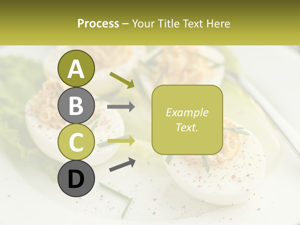 A White Plate Topped With Deviled Eggs Covered In Cheese PowerPoint Template