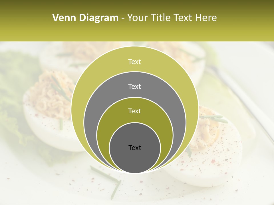 A White Plate Topped With Deviled Eggs Covered In Cheese PowerPoint Template