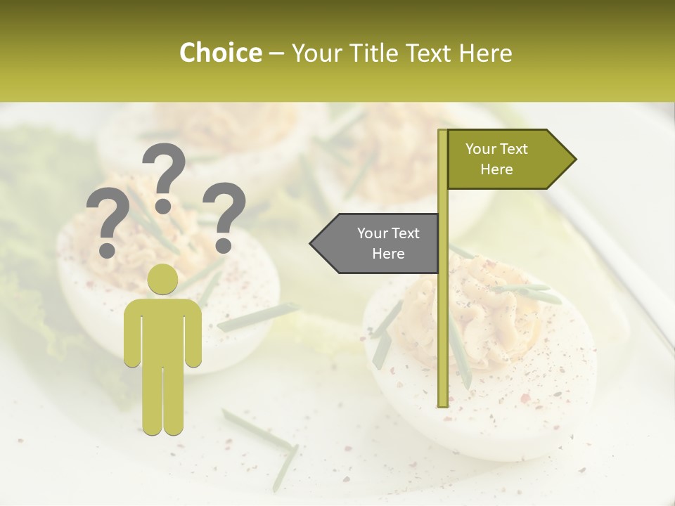 A White Plate Topped With Deviled Eggs Covered In Cheese PowerPoint Template
