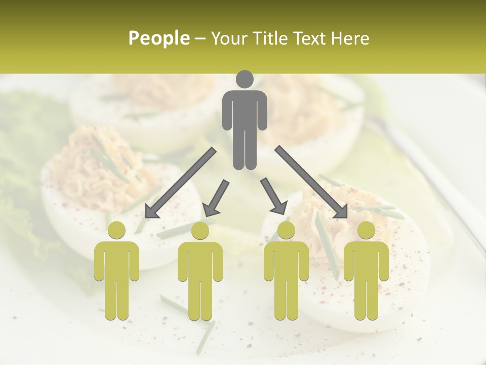 A White Plate Topped With Deviled Eggs Covered In Cheese PowerPoint Template