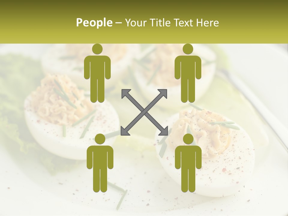 A White Plate Topped With Deviled Eggs Covered In Cheese PowerPoint Template