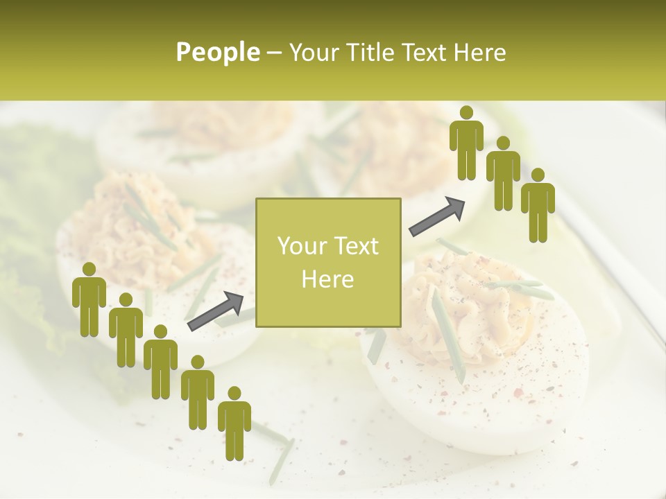 A White Plate Topped With Deviled Eggs Covered In Cheese PowerPoint Template