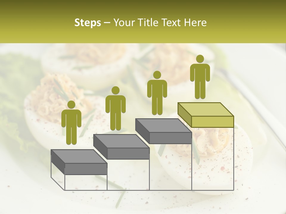 A White Plate Topped With Deviled Eggs Covered In Cheese PowerPoint Template