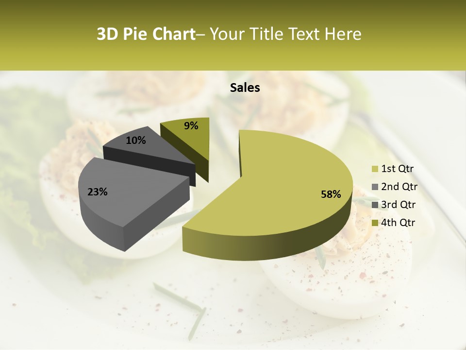 A White Plate Topped With Deviled Eggs Covered In Cheese PowerPoint Template