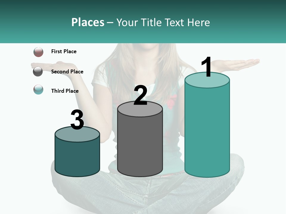 A Woman Sitting In The Middle Of A Yoga Pose PowerPoint Template