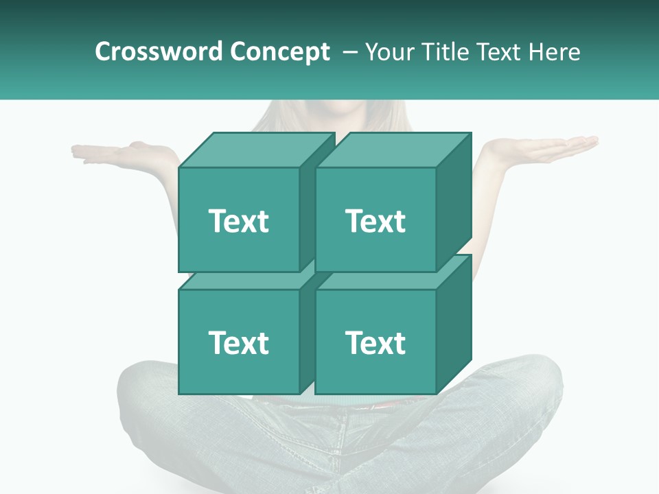 A Woman Sitting In The Middle Of A Yoga Pose PowerPoint Template