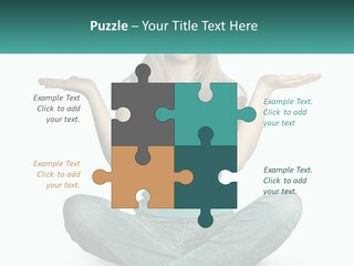 A Woman Sitting In The Middle Of A Yoga Pose PowerPoint Template