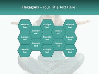 A Woman Sitting In The Middle Of A Yoga Pose PowerPoint Template