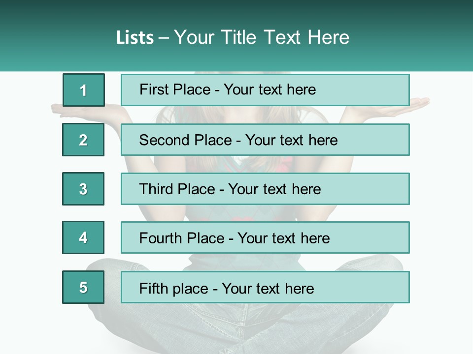 A Woman Sitting In The Middle Of A Yoga Pose PowerPoint Template