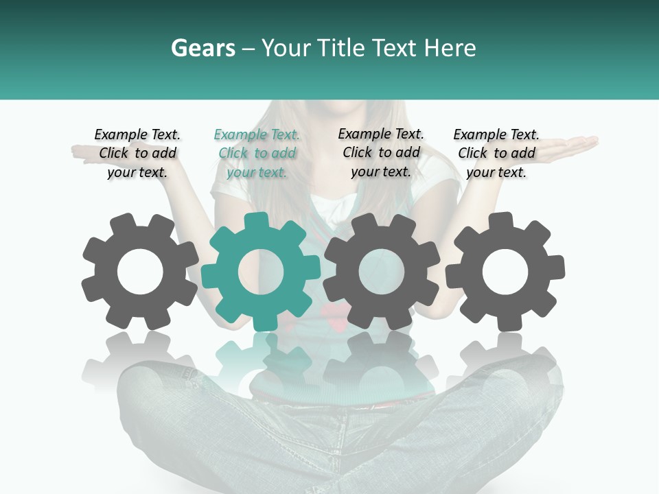 A Woman Sitting In The Middle Of A Yoga Pose PowerPoint Template