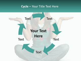 A Woman Sitting In The Middle Of A Yoga Pose PowerPoint Template