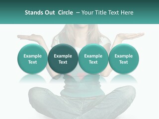 A Woman Sitting In The Middle Of A Yoga Pose PowerPoint Template