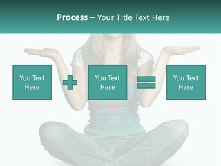 A Woman Sitting In The Middle Of A Yoga Pose PowerPoint Template