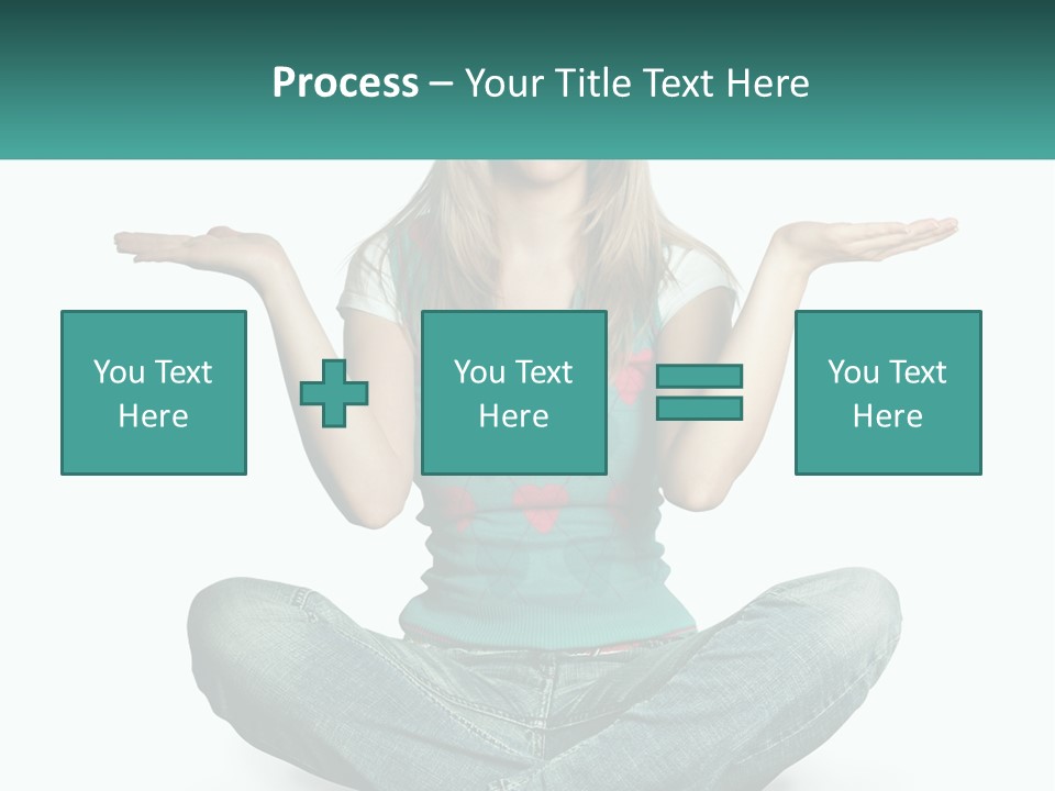 A Woman Sitting In The Middle Of A Yoga Pose PowerPoint Template