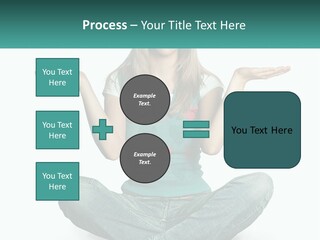 A Woman Sitting In The Middle Of A Yoga Pose PowerPoint Template