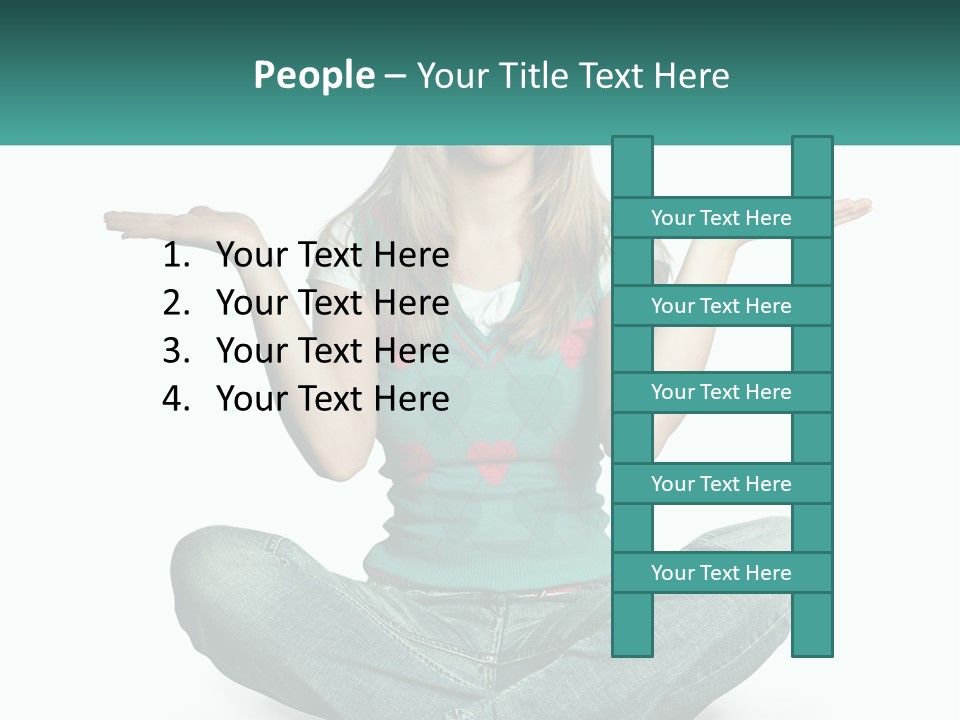 A Woman Sitting In The Middle Of A Yoga Pose PowerPoint Template