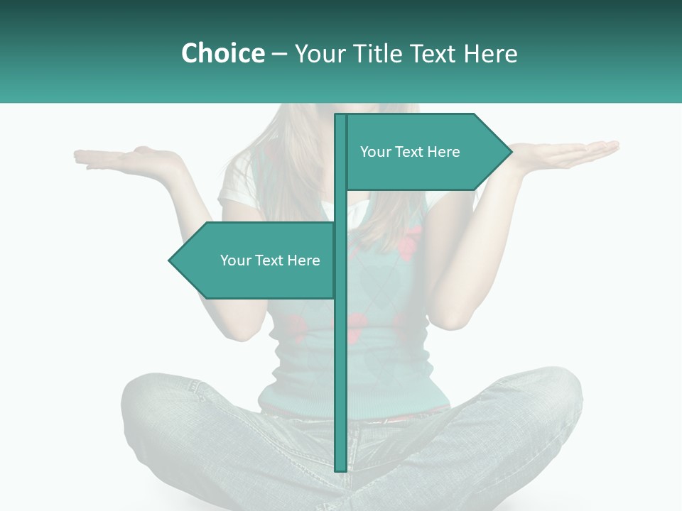 A Woman Sitting In The Middle Of A Yoga Pose PowerPoint Template