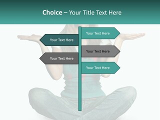 A Woman Sitting In The Middle Of A Yoga Pose PowerPoint Template