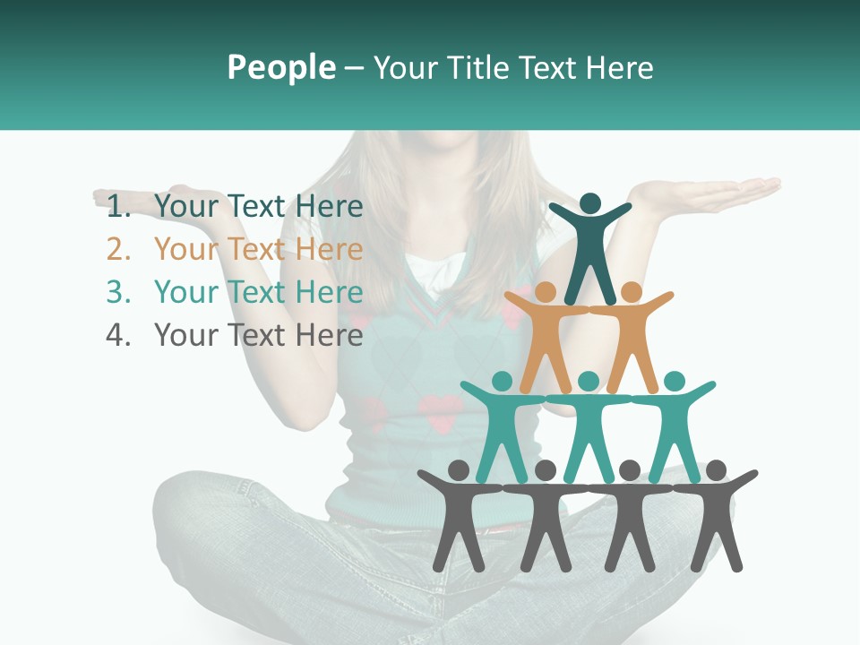 A Woman Sitting In The Middle Of A Yoga Pose PowerPoint Template