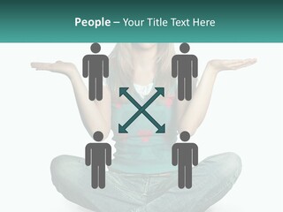 A Woman Sitting In The Middle Of A Yoga Pose PowerPoint Template