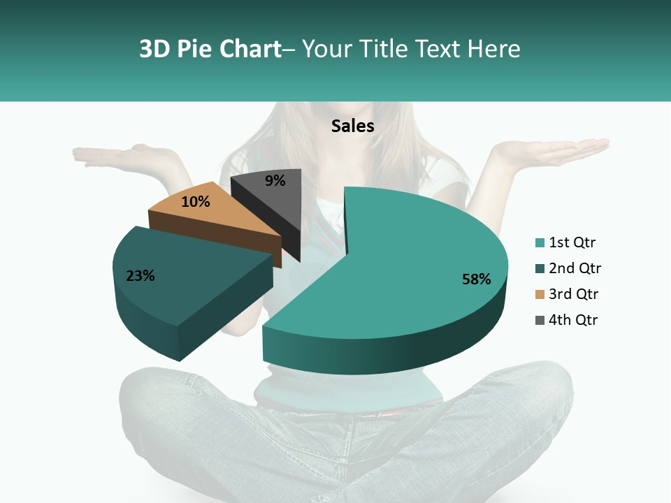 A Woman Sitting In The Middle Of A Yoga Pose PowerPoint Template
