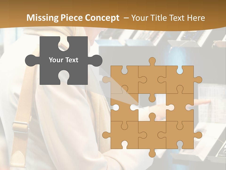 A Woman Is Looking At A Display Of Cell Phones PowerPoint Template