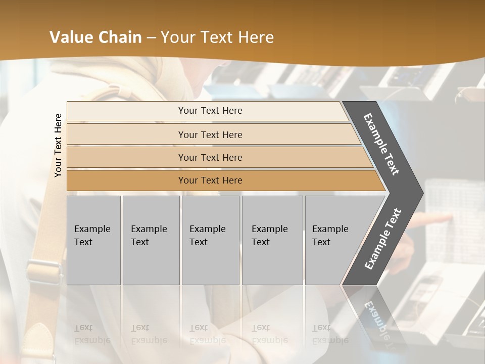 A Woman Is Looking At A Display Of Cell Phones PowerPoint Template