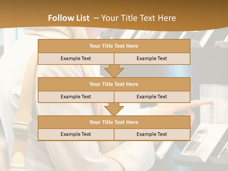 A Woman Is Looking At A Display Of Cell Phones PowerPoint Template