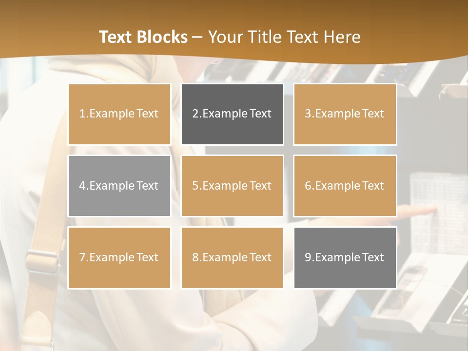 A Woman Is Looking At A Display Of Cell Phones PowerPoint Template