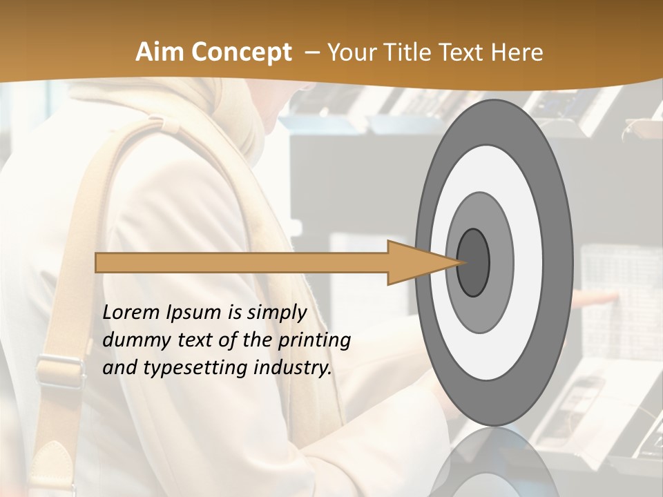 A Woman Is Looking At A Display Of Cell Phones PowerPoint Template