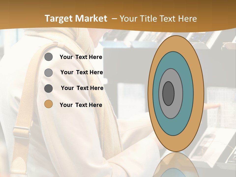 A Woman Is Looking At A Display Of Cell Phones PowerPoint Template