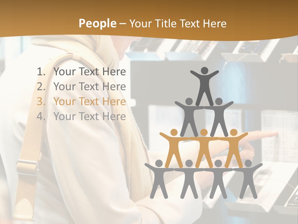 A Woman Is Looking At A Display Of Cell Phones PowerPoint Template