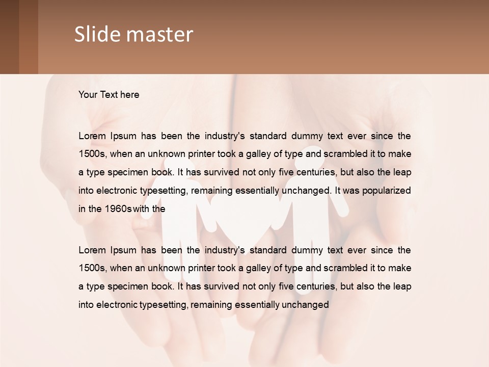 Two Hands Holding A Paper Cutout Of Two People Holding A Heart PowerPoint Template