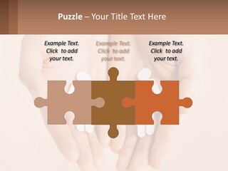 Two Hands Holding A Paper Cutout Of Two People Holding A Heart PowerPoint Template