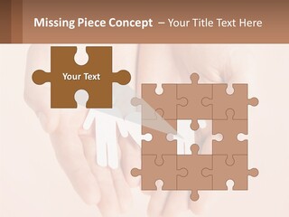 Two Hands Holding A Paper Cutout Of Two People Holding A Heart PowerPoint Template