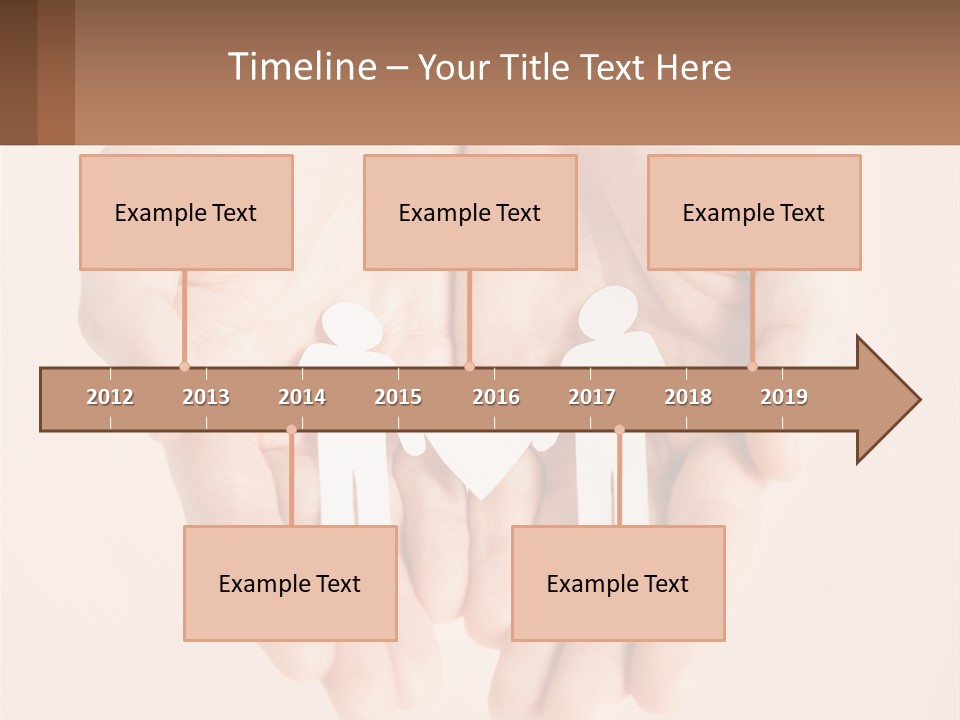 Two Hands Holding A Paper Cutout Of Two People Holding A Heart PowerPoint Template